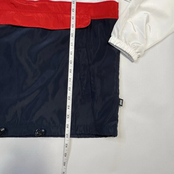 Beautiful Giant Mens Hooded Lightweight Windbreaker Jacket Size Small White Red - Picture 8 of 11
